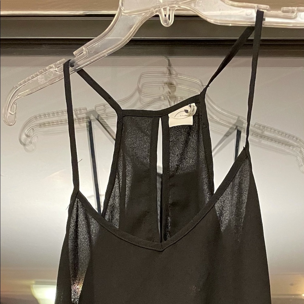 Paper Crane Black Flowy Tank